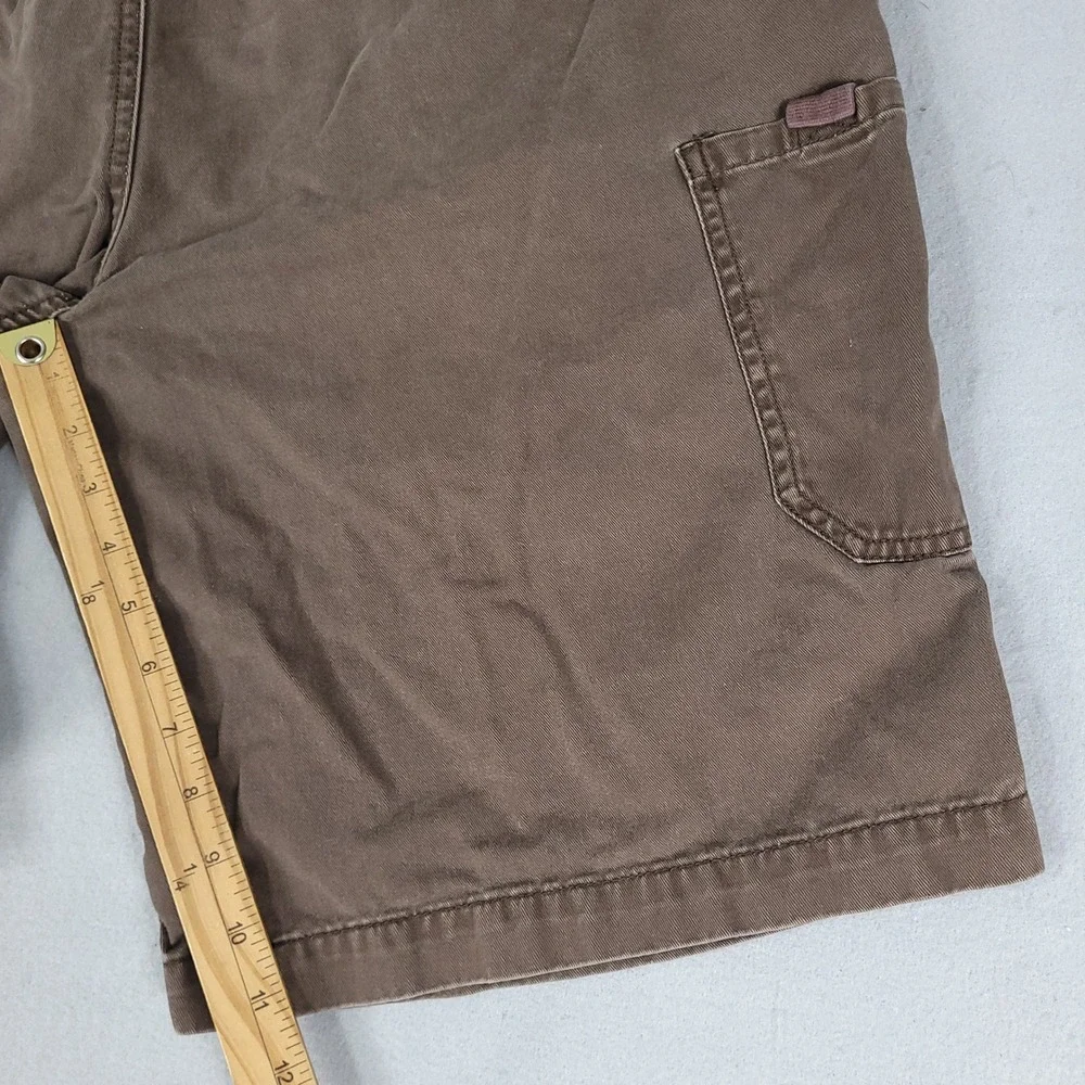 Perry Ellis America Shorts Mens 38 Brown Cargo Relaxed Cotton Twill Utility
